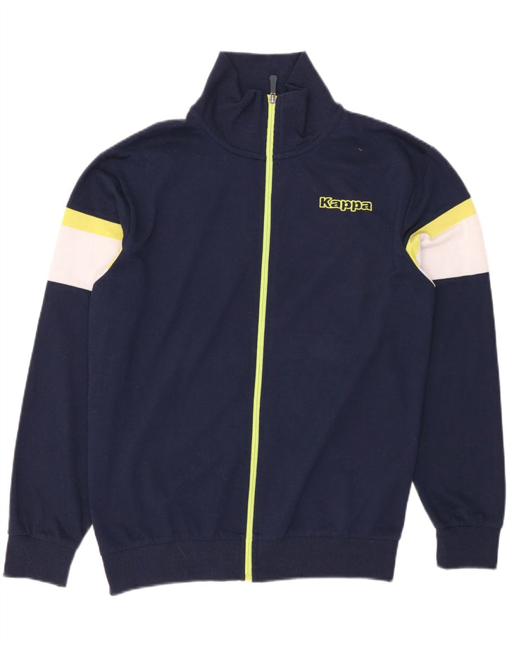 KAPPA Mens Tracksuit Top Jacket Medium Navy Blue Colourblock Polyester