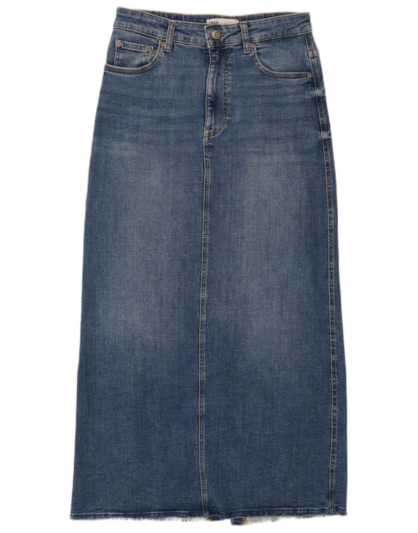 Zara Femme Jupe Maxi Taille Haute En Jean Moyen W28 Bleu