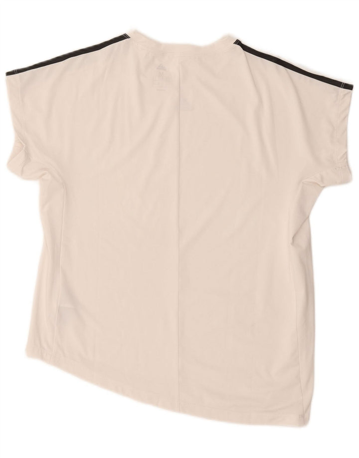 Adidas Womens Graphic T-Shirt Top UK 12/14 Medium White Polyester