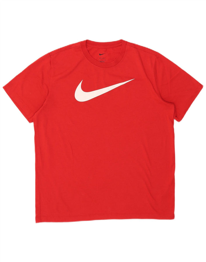 Nike Mens Dri Fit Graphic T-Shirt Top Large Rouge Polyester