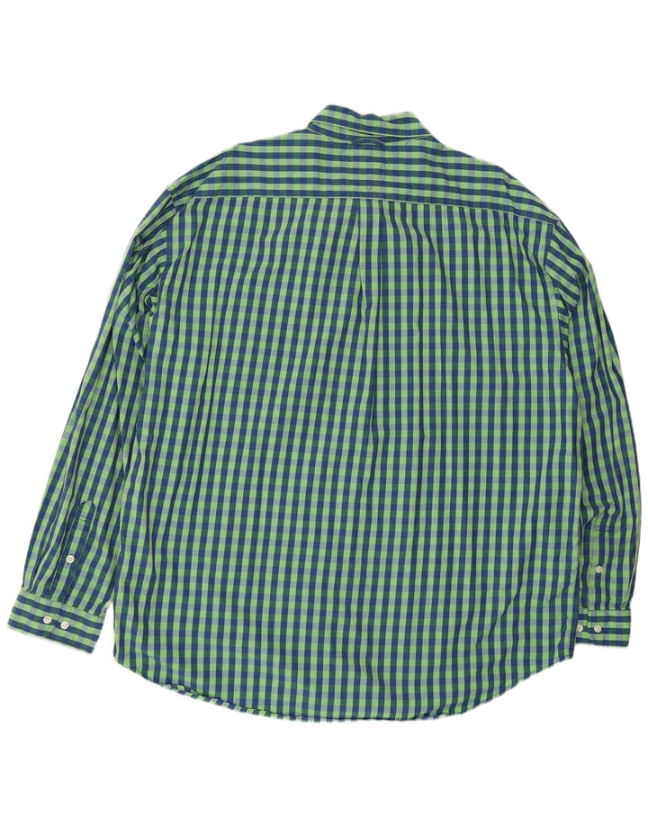 Tommy Hilfiger Mens Shirt 2XL Green Gingham Cotton