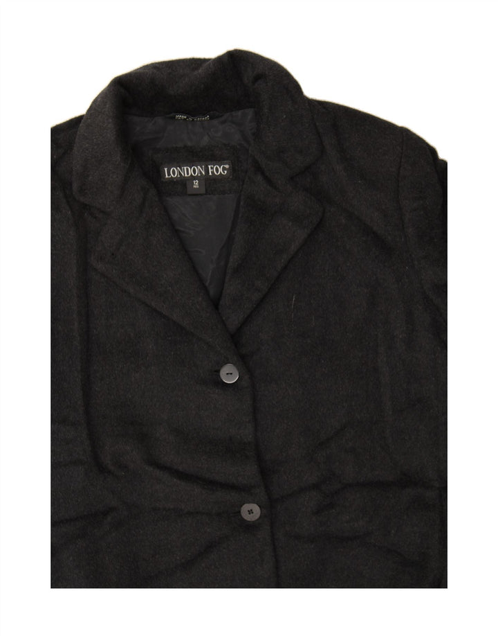 LONDON FOG Womens Overcoat UK 12 Medium Grey Angora Vintage London Fog and Second-Hand London Fog from Messina Hembry 