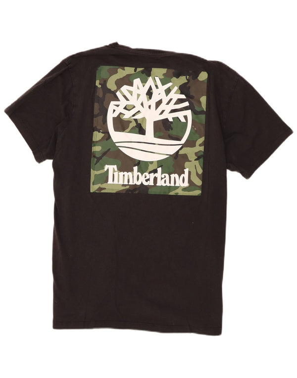 Timberland Mens Graphic T-Shirt Top Small Black Cotton