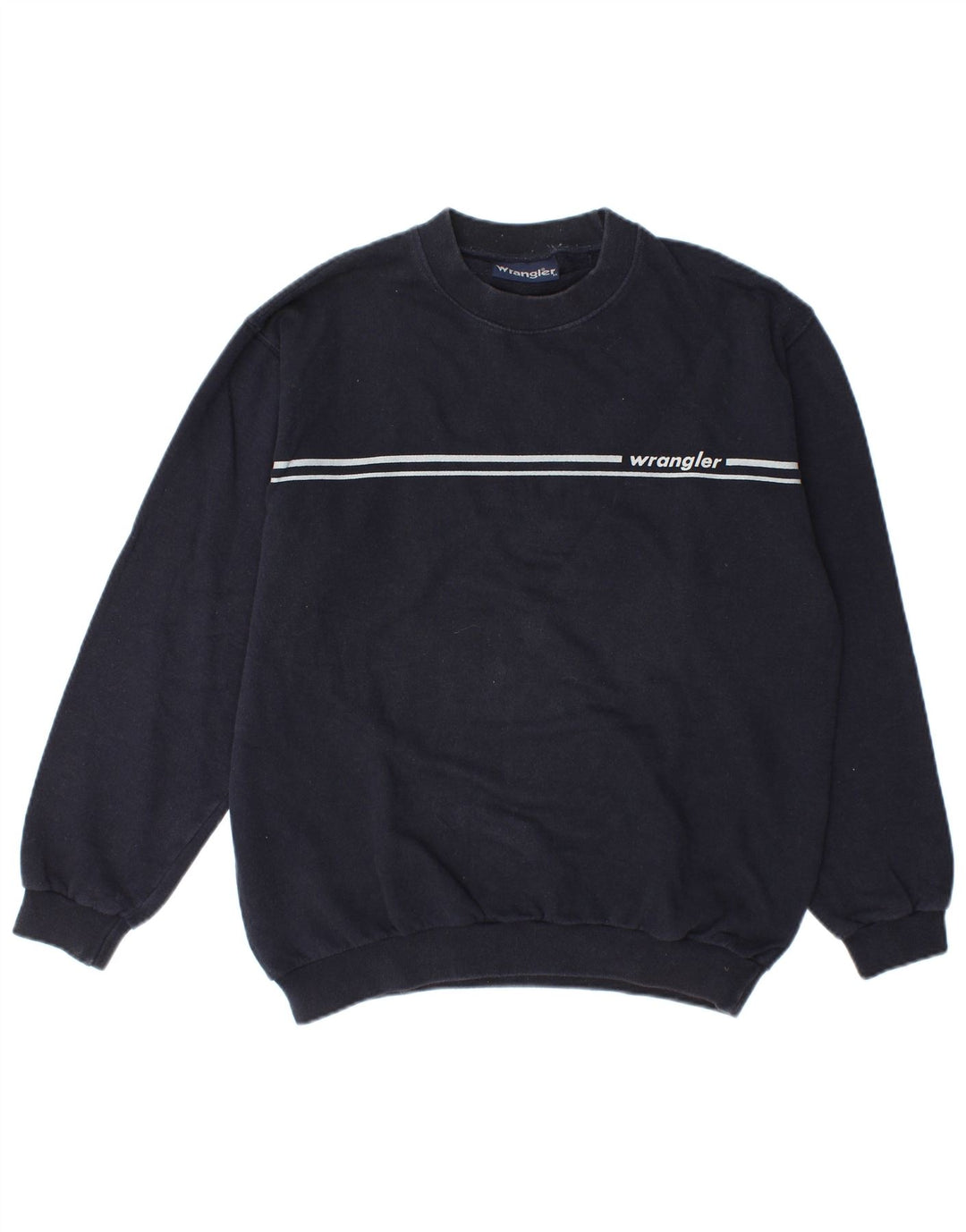 Wrangler Mens Graphic Sweatshirt Jumper Medium Navy Blue Cotton