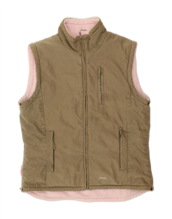 JOULES Girls Reversible Gilet 11-12 Years Brown Polyester Vintage Joules and Second-Hand Joules from Messina Hembry 