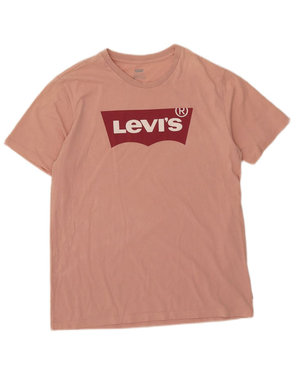 Levi's Mens Graphic T-Shirt Top Medium Pink Cotton