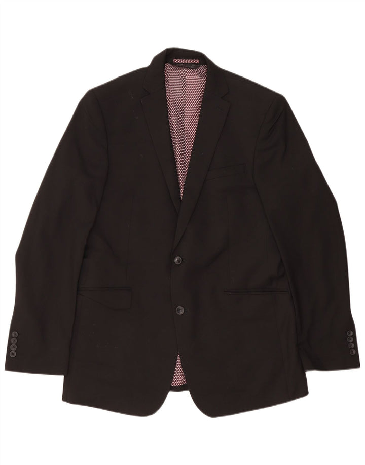 Marks & Spencer Mens Longline 2 Button Blazer Jacket UK 42 XL Black