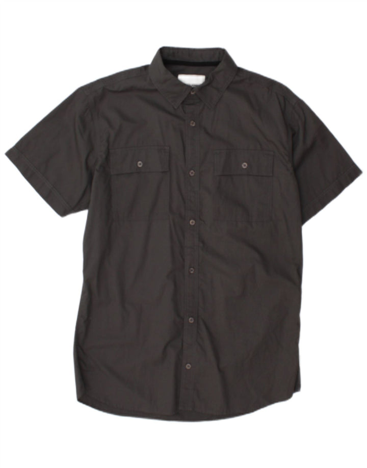 Jack & Jones Mens Short Sleeve Shirt Large Grey Cotton