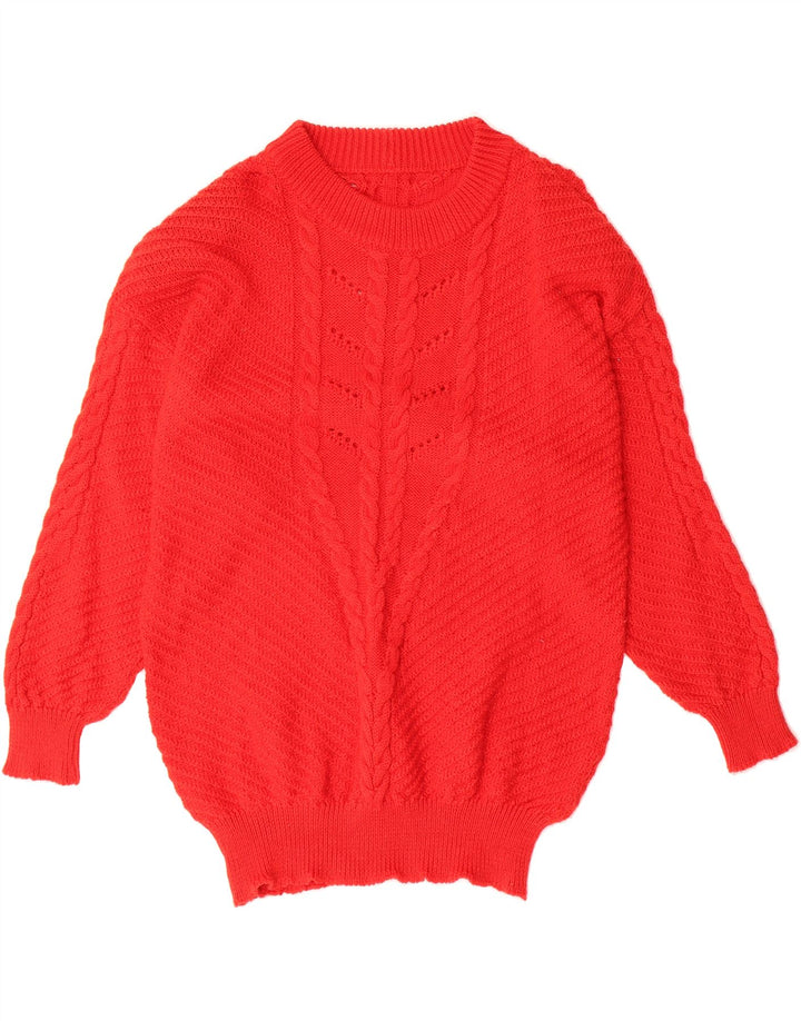 VINTAGE Womens Crew Neck Jumper Sweater UK 12 Medium Red Vintage Vintage and Second-Hand Vintage from Messina Hembry 
