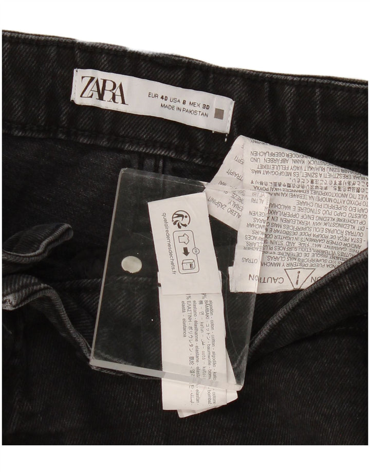 ZARA Womens Cropped Jeans EU 40 Medium W30 L25 Black Cotton