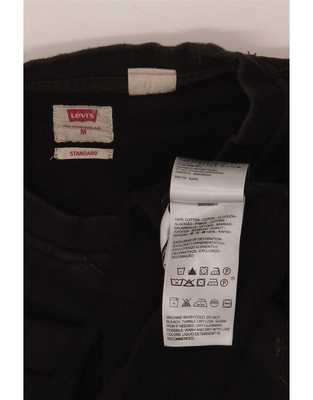 Levi's Donna Felpa Oversize Standard Maglione UK 14 Medio Nero