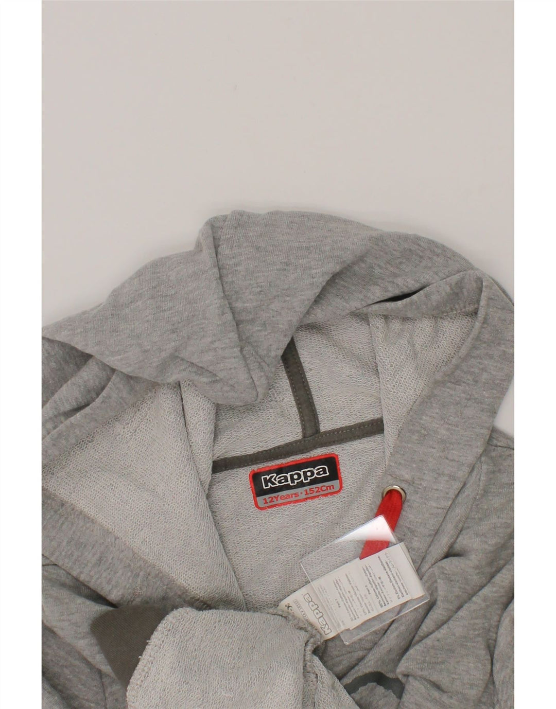 KAPPA Boys Graphic Hoodie Jumper 11-12 Years Grey Cotton Vintage Kappa and Second-Hand Kappa from Messina Hembry 