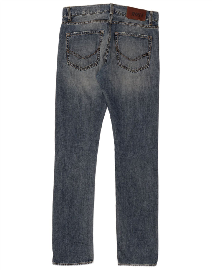 Rifle Mens Straight Jeans W30 L33 Blue Cotton