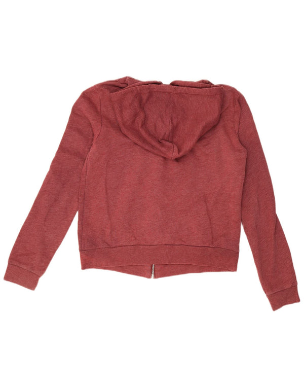 Abercrombie & Fitch Damen-Kapuzenpullover mit grafischem Reißverschluss, Gr. 14, mittleres Burgunderrot