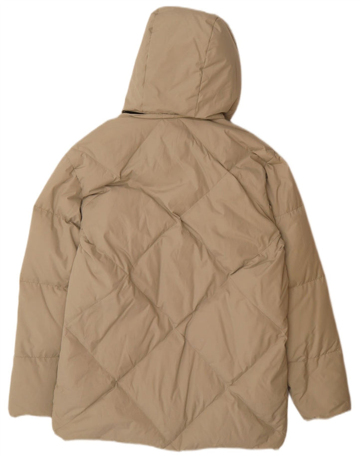 DIADORA Mens Hooded Padded Coat UK 38 Medium Beige Polyester