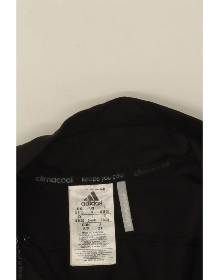 Adidas Womens Climacool Tracksuit Top Jacket UK 8/10 Small Black Nylon