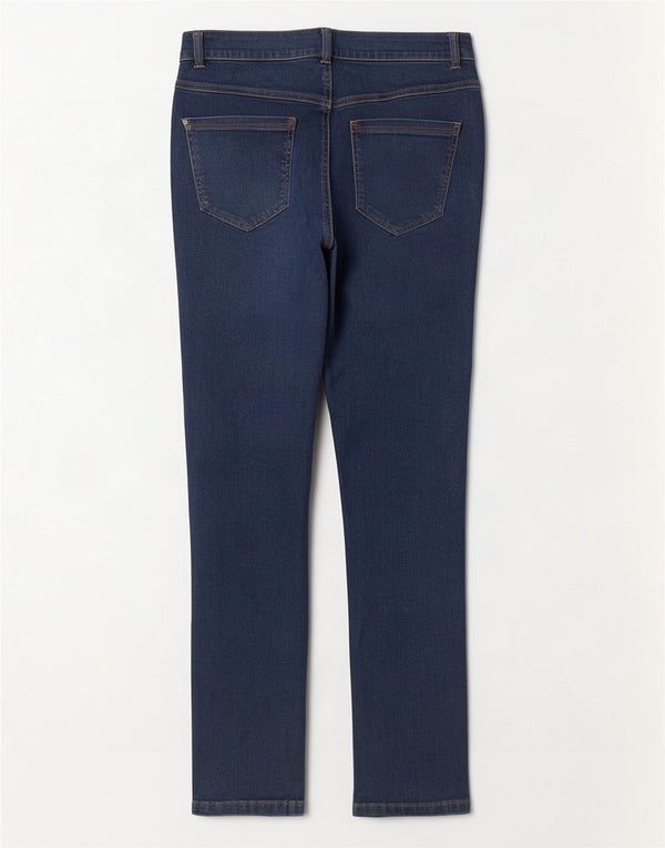 M&Co Womens Slim Jeans UK 12 Medium W30 L28 Navy Blue Cotton