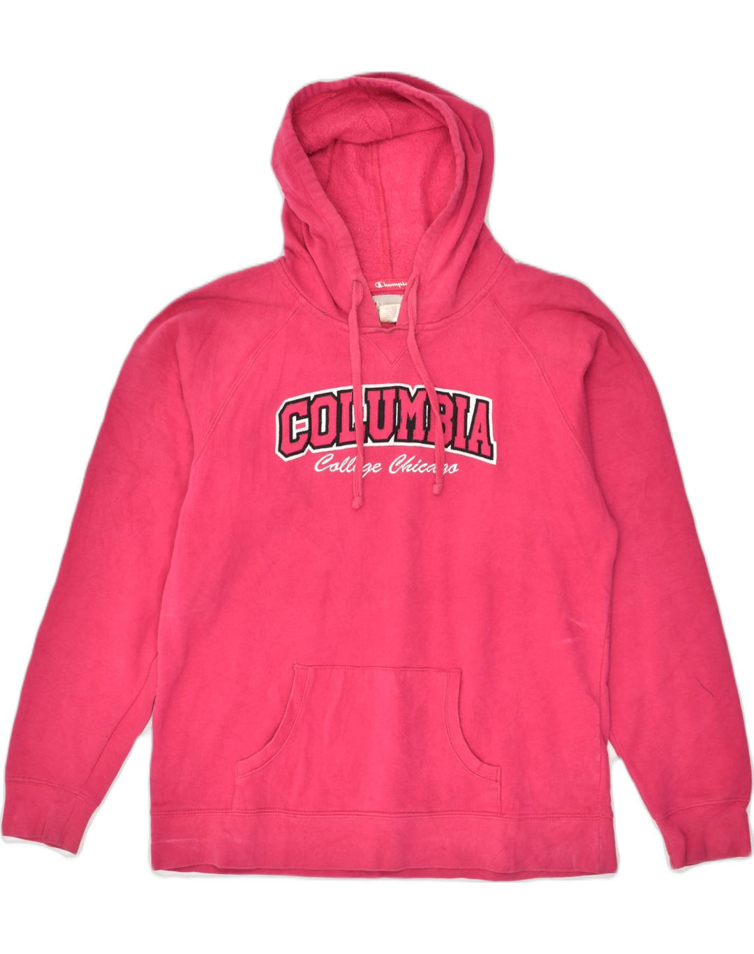 CHAMPION Womens Graphic Hoodie Jumper UK 18 XL Pink Cotton | Vintage Champion | Thrift | Second-Hand Champion | Used Clothing | Messina Hembry 