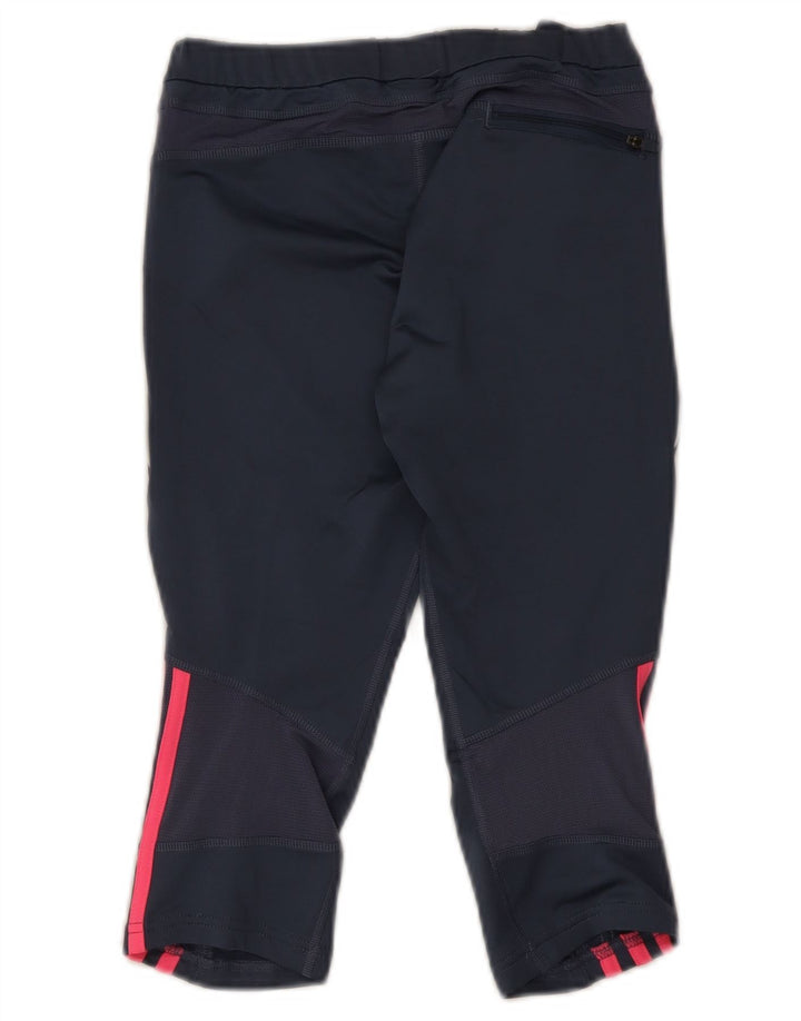 Adidas Womens Response Capri Leggings UK 12 Medium Navy Blue Polyester