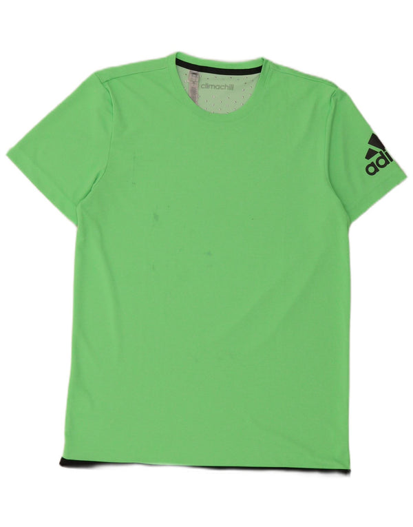 Adidas Mens Climachill Graphic T-Shirt Top Medium Green Colourblock