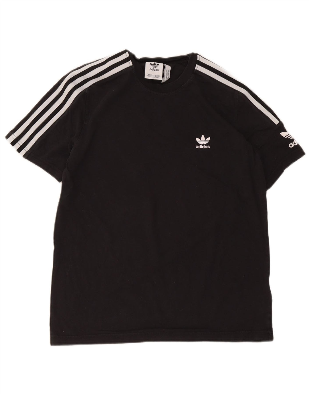 T-shirt Adidas da uomo Top media in cotone nero