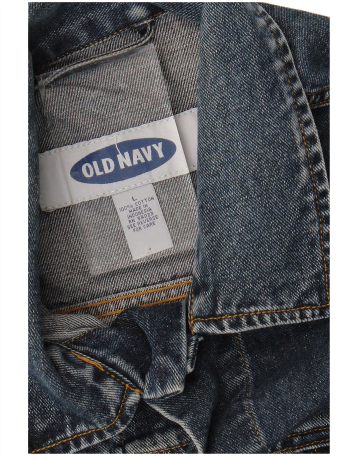 OLD NAVY Mens Denim Jacket UK 40 Large Navy Blue Cotton