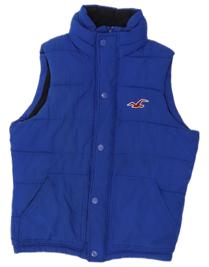 Hollister Mens Padded Gilet UK 38 Medium Blue Polyester