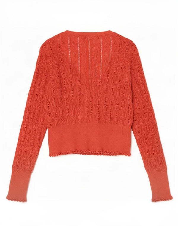 Pulover cardigan supradimensionat pentru femei Oasis UK 14 bumbac portocaliu mediu