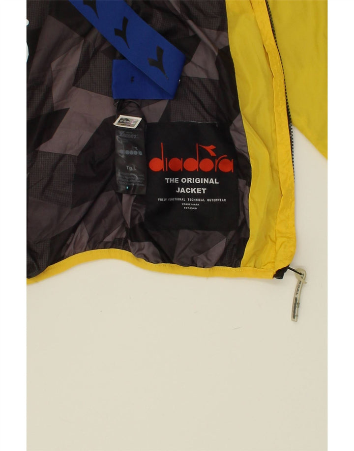 DIADORA Boys Rain Jacket 7-8 Years Large Yellow Nylon Vintage Diadora and Second-Hand Diadora from Messina Hembry 