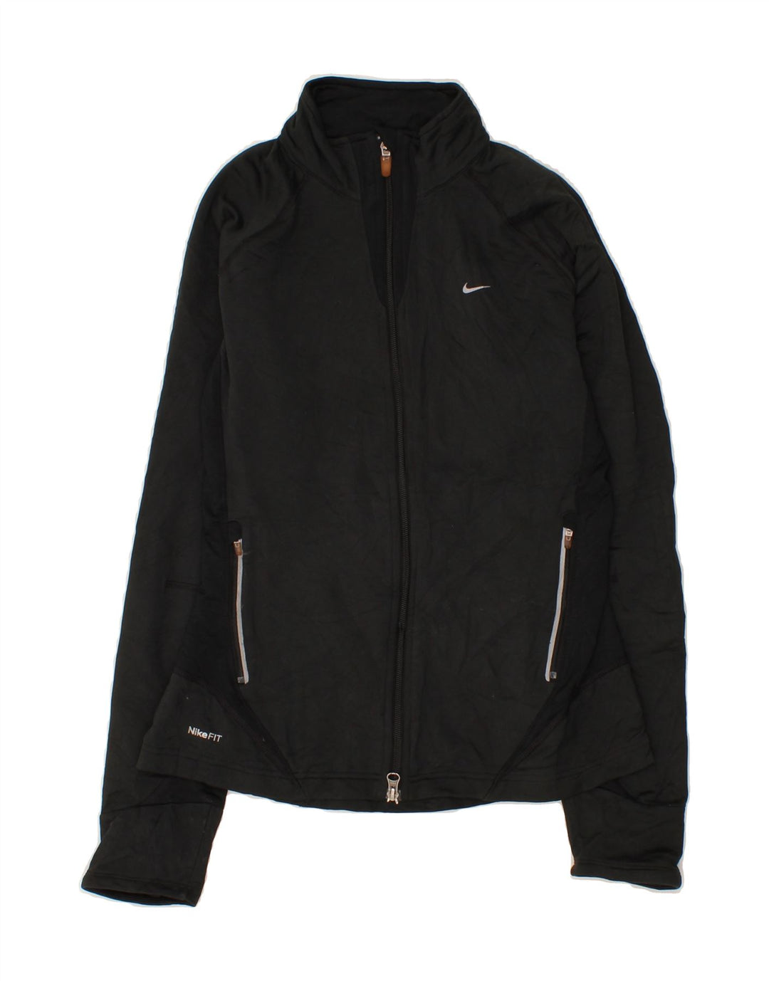 NIKE Womens Tracksuit Top Jacket UK 8/10 Medium Grey Polyester Vintage Nike and Second-Hand Nike from Messina Hembry 