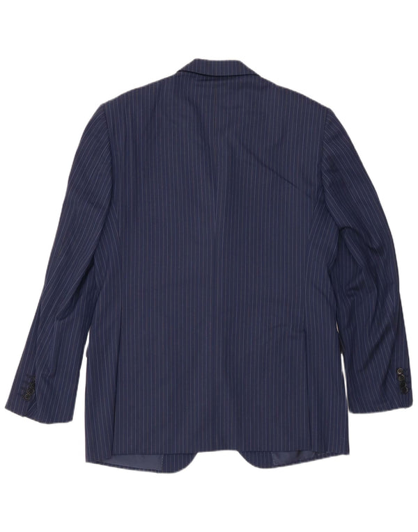 Giacca blazer da uomo a 3 bottoni Pal Zileri IT 50 grande gessato blu navy