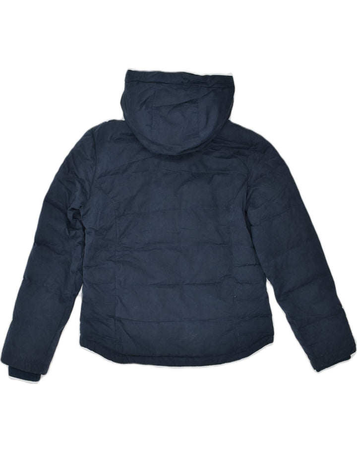 JACK WILLS Womens Hooded Padded Jacket UK 10 Small Navy Blue Polyester | Vintage | Thrift | Second-Hand | Used Clothing | Messina Hembry 