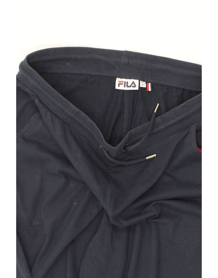 FILA Mens Tracksuit Trousers Large  Navy Blue Cotton Vintage Fila and Second-Hand Fila from Messina Hembry 