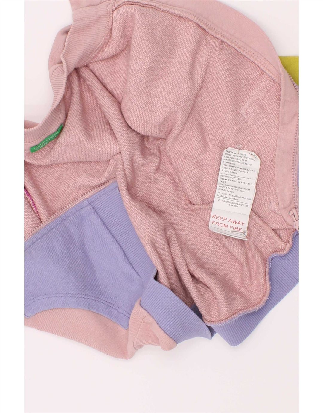Benetton Girls Tracksuit Top Jacket 2-3 Years Multicoloured Colourblock