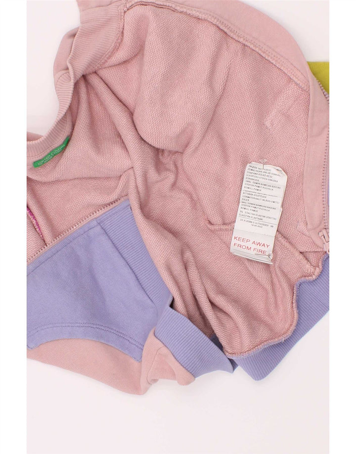 Benetton Girls Tracksuit Top Jacket 2-3 Years Multicoloured Colourblock