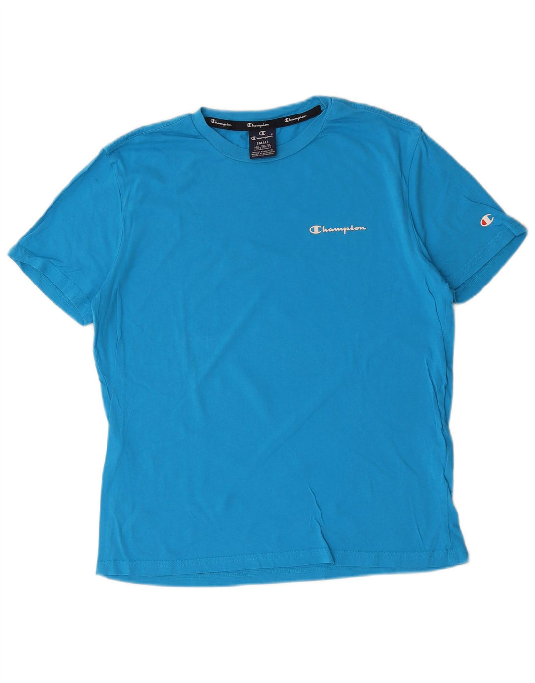 Champion Mens T-Shirt Top Small Blue Cotton