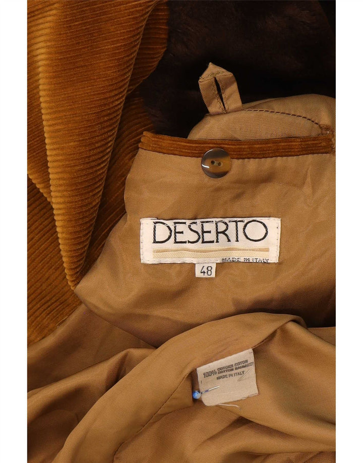 Cappotto da uomo in velluto a coste doppio petto Deserto IT 48 Beige medio Colorblock