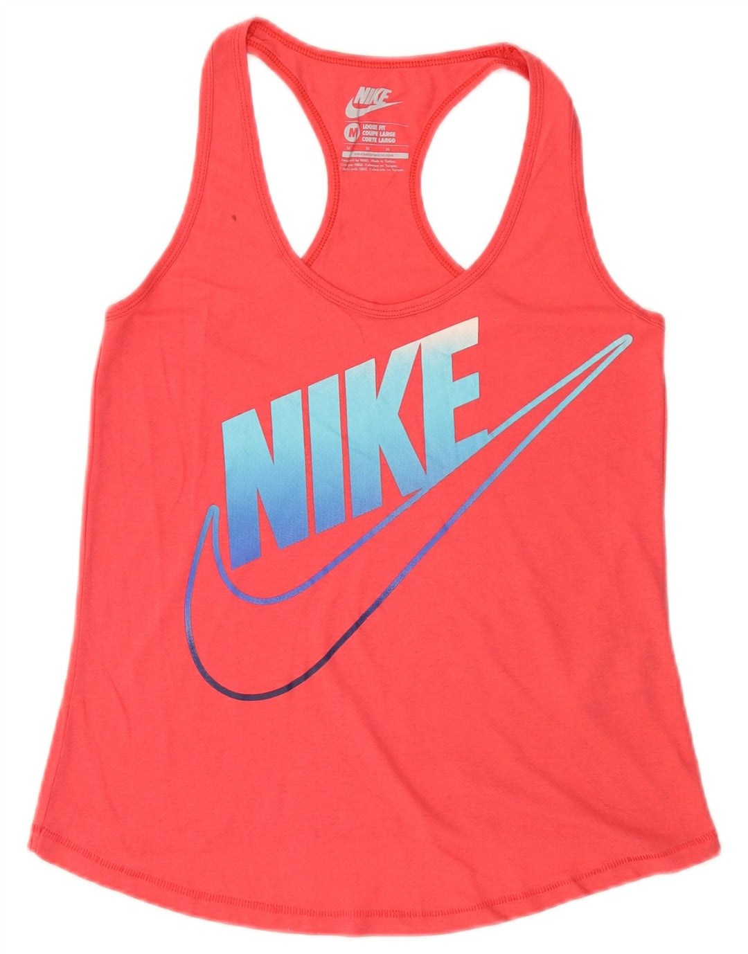 Nike Womens Loose Fit Graphic Vest Top UK 12 Medium Pink Polyester