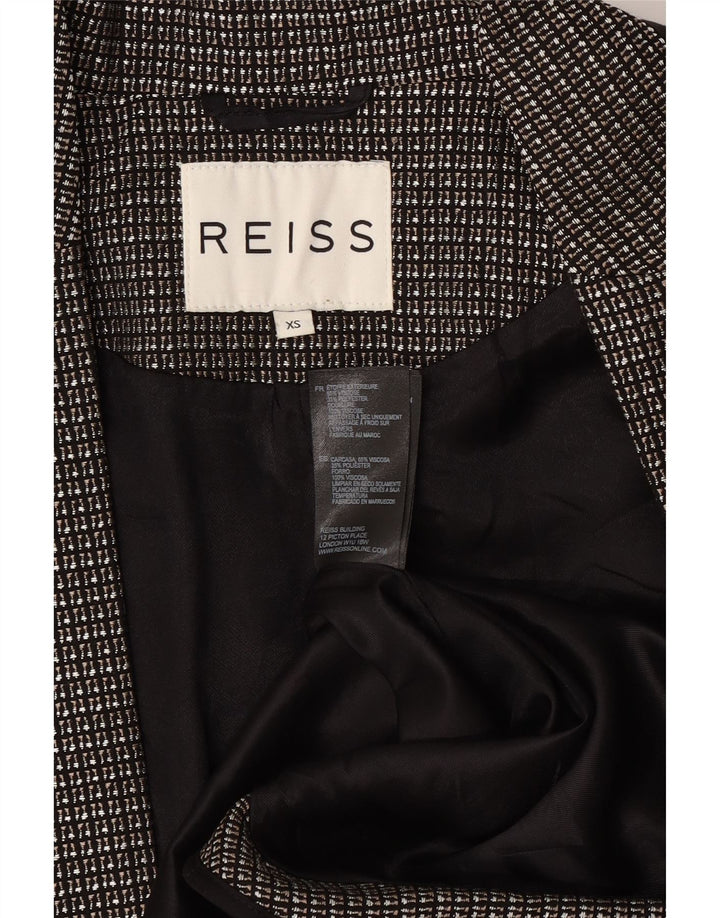 Reiss Womens Open Blazer Jacket UK 6 XS Sort ternet viskose