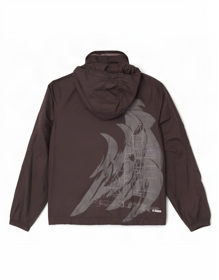 Puma Herre Grafisk Hætte Regnjakke UK 38 Medium Sort Nylon
