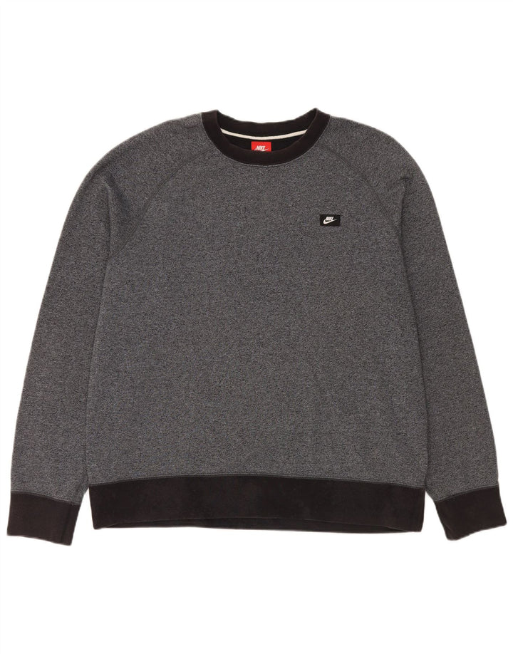 NIKE Mens Sweatshirt Jumper XL Grey Colourblock Cotton