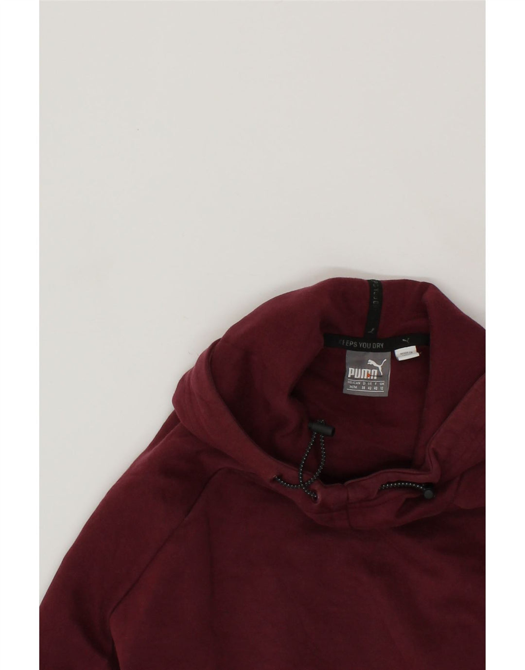 PUMA Womens Hoodie Jumper UK 12 Medium Maroon Polyester Vintage Puma and Second-Hand Puma from Messina Hembry 