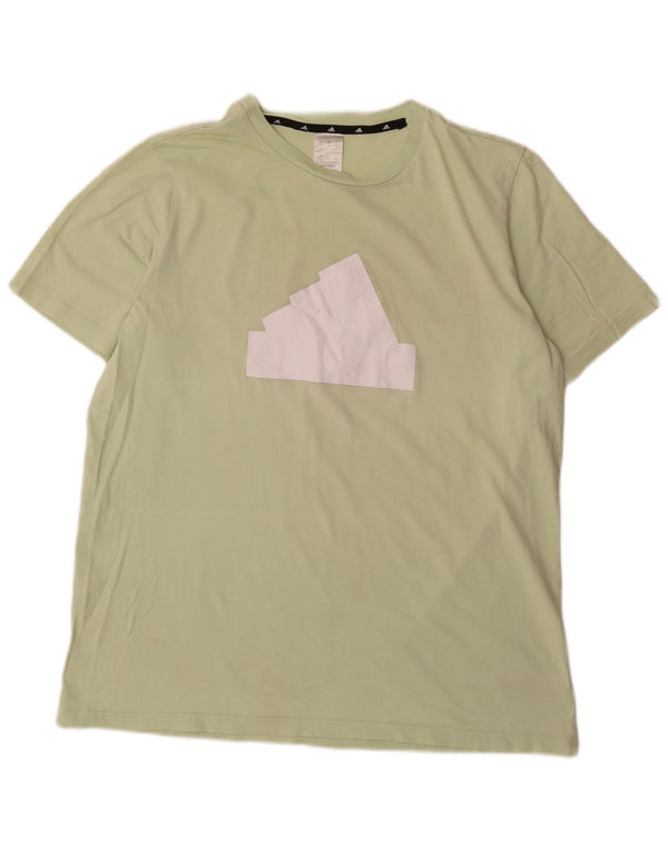Adidas Mens Graphic T-Shirt Top Grande Algodão Verde
