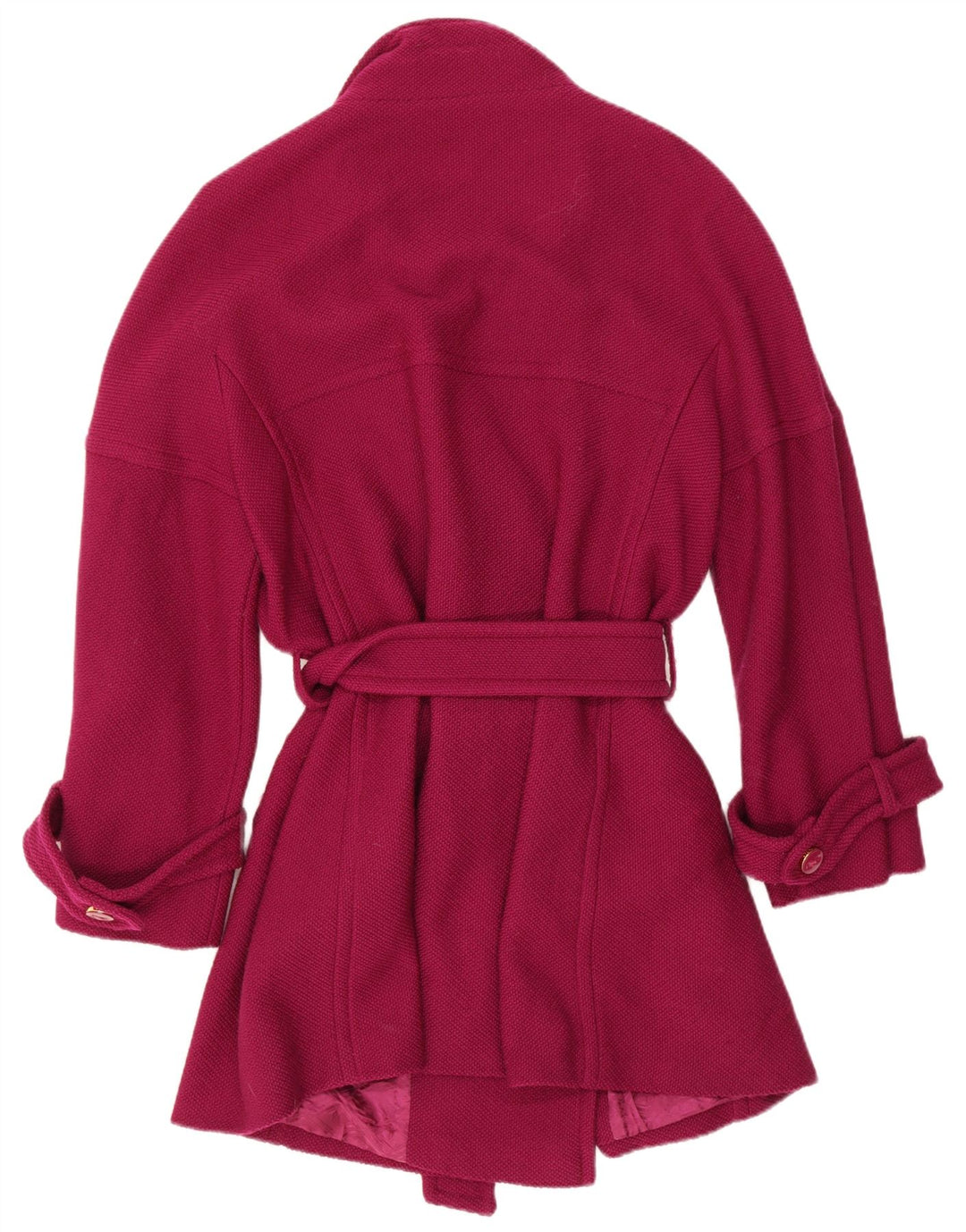 Escada Womens Double Breasted Coat EU 44 XL Purple New Wool