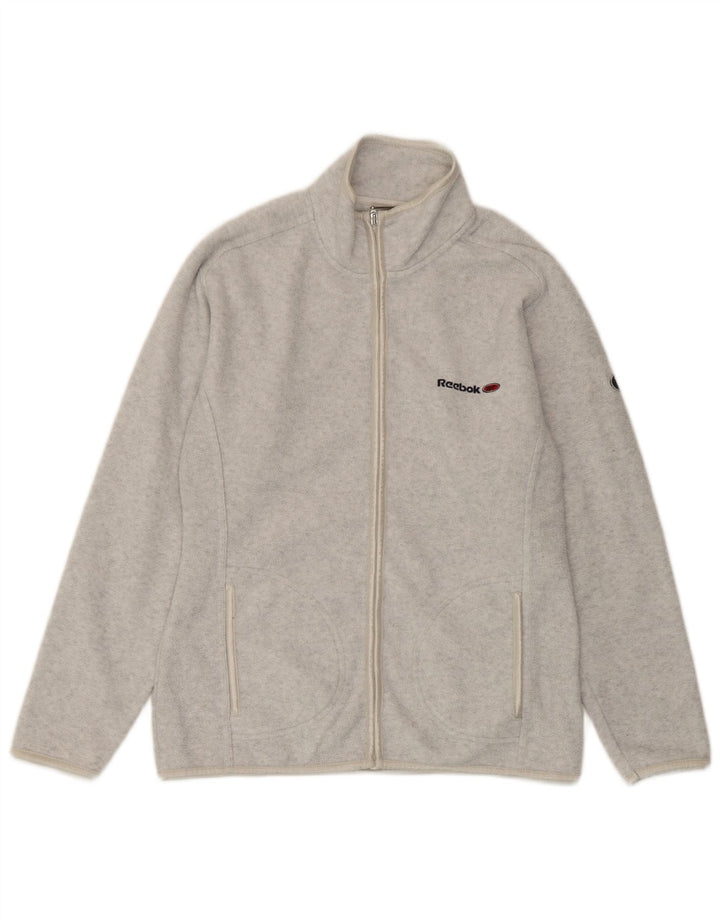 Reebok Veste polaire pour femme UK 10 Small Gris Moucheté Polyester