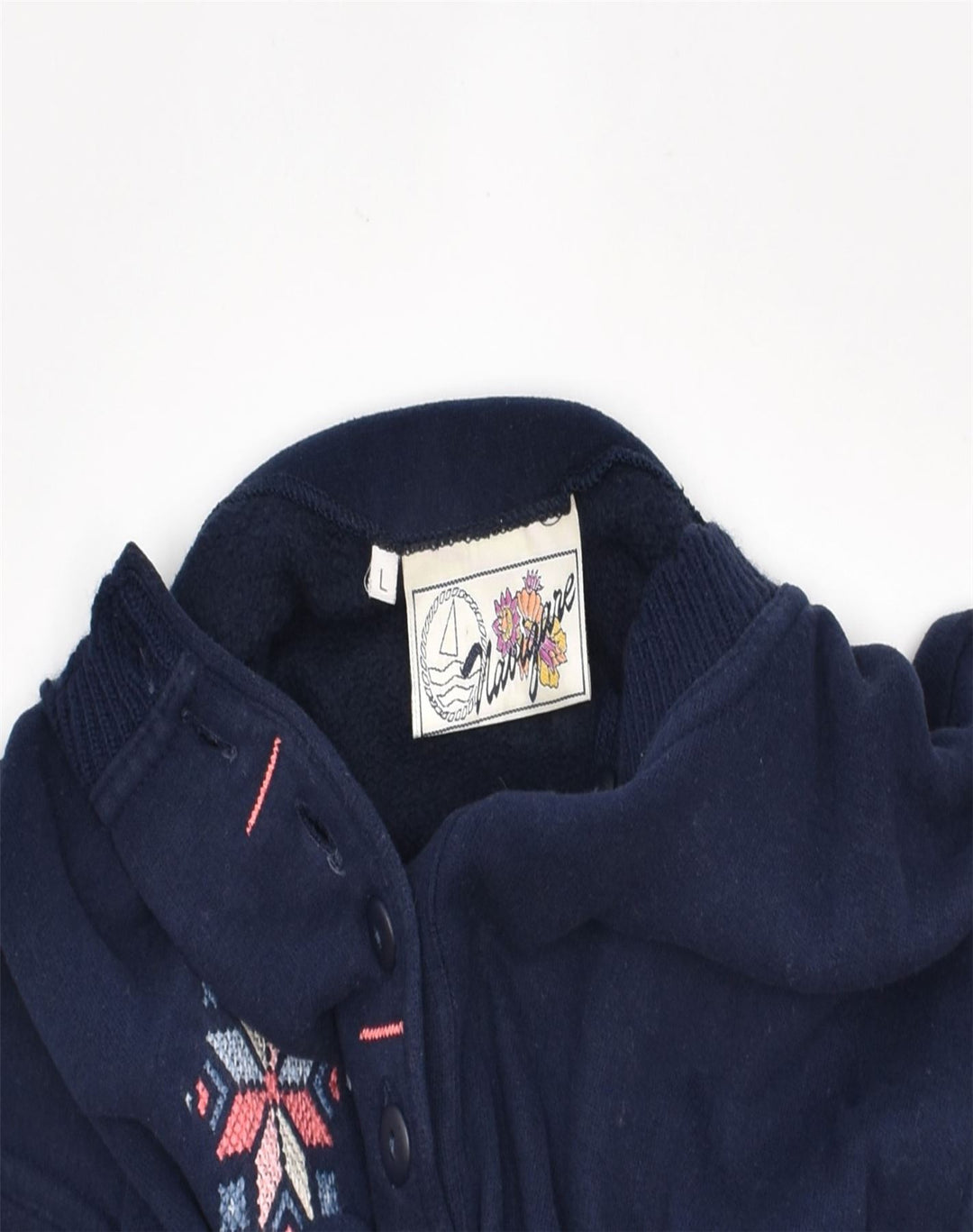 NAVIGARE Womens Crew Neck Jumper Sweater UK 16 Large Navy Blue Classic | Vintage | Thrift | Second-Hand | Used Clothing | Messina Hembry 