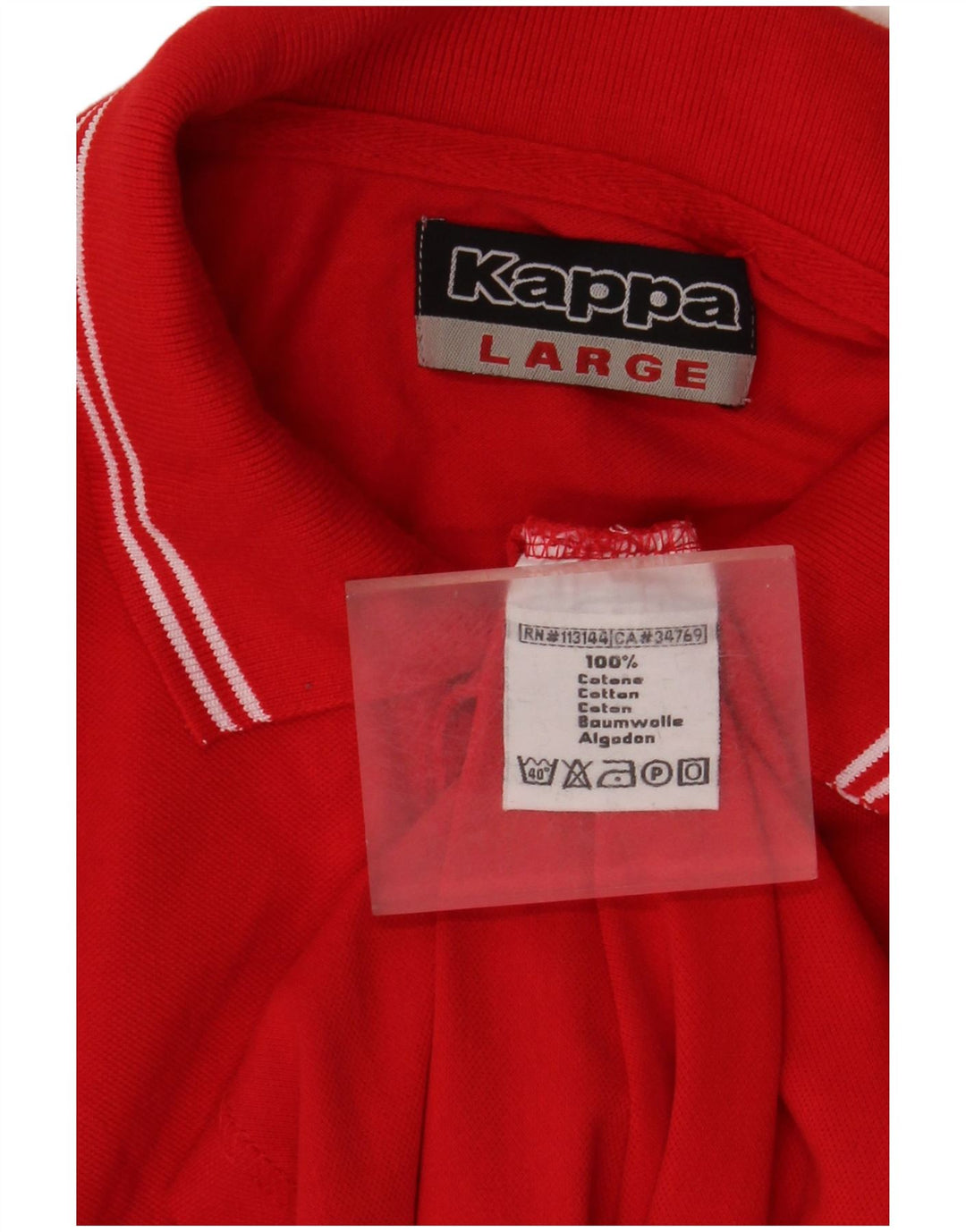 Kappa Mens Polo Shirt Large Red Cotton