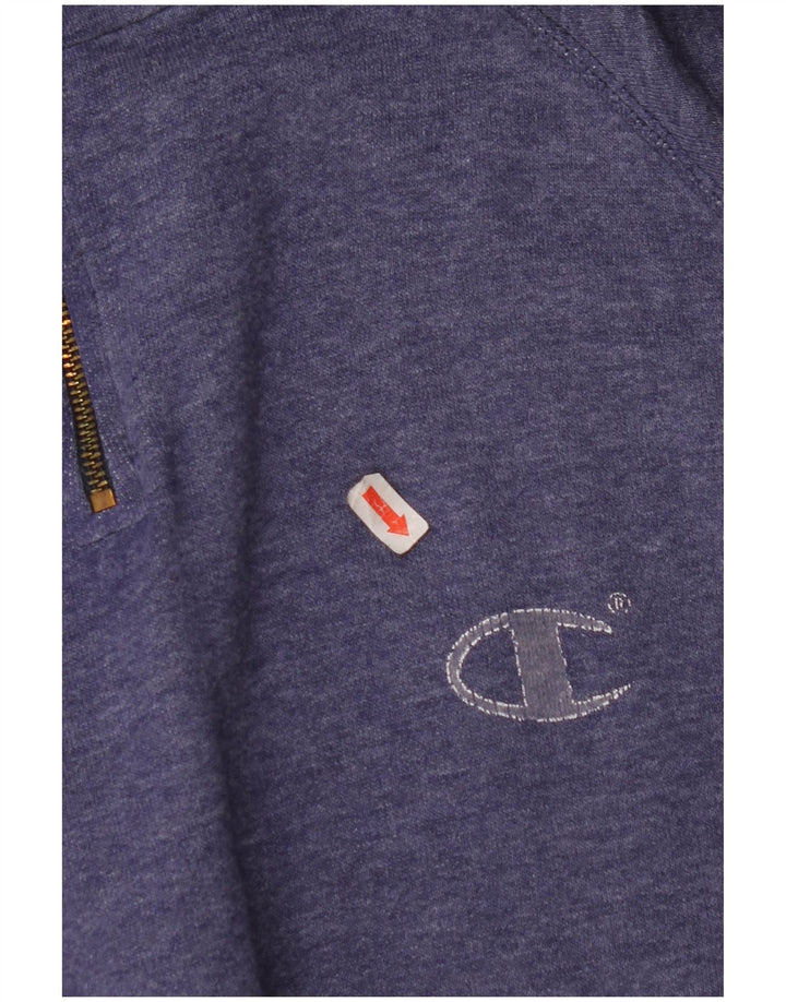 CHAMPION Mens Zip Neck Sweatshirt Jumper Medium Navy Blue