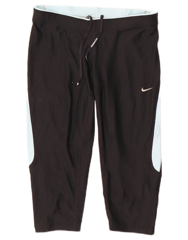 Nike Womens Capri Leggings UK 10 Small Black Colourblock