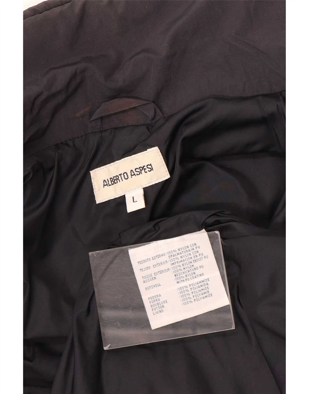 Alberto Aspesi Mens Military Jacket UK 40 Large Black Nylon